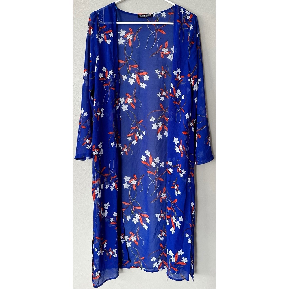 🆕 Cotton On Royal Blue Floral Kimono